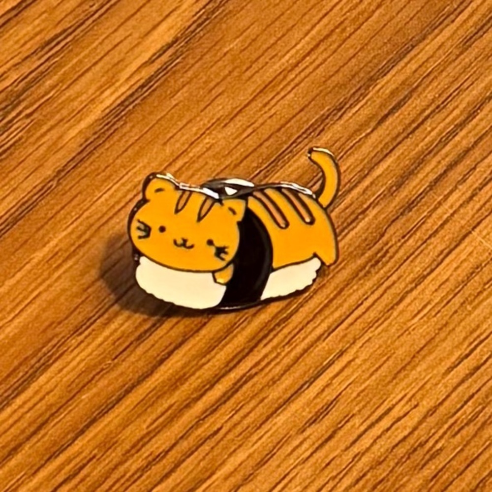 Women’s Accessories Adorable Fun Cute Orange Cat Sushi Enamel Pin Brooch